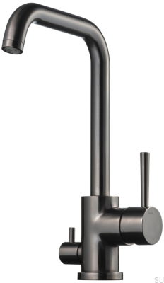 Robinet de cuisine avec valve pour lave-vaisselle EVO984 Laiton Noir Chrome Brossé