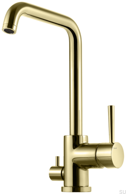 Robinet de cuisine avec valve pour lave-vaisselle EVO984 Laiton Miel Or