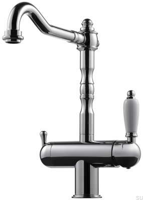 Robinet de cuisine avec valve pour lave-vaisselle FME184 Laiton Argent Chrome