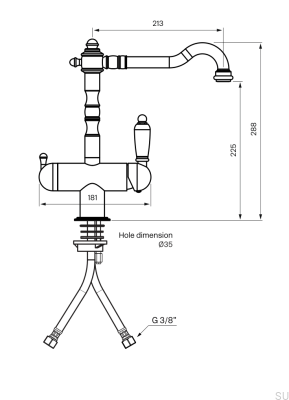 Robinet de cuisine avec valve pour lave-vaisselle FME184 Laiton Argent Chrome