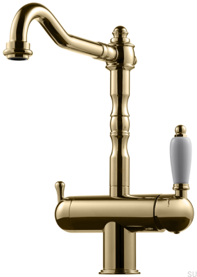 Robinet de cuisine avec valve pour lave-vaisselle FME184 Laiton poli non laqué