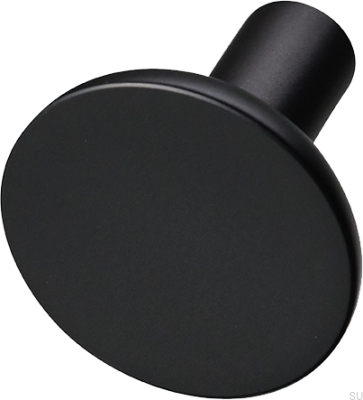 Bouton de meuble Pastille 30, laiton, noir mat