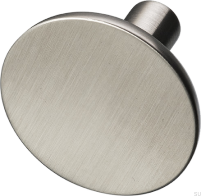 Bouton de meuble Pastille 37, laiton, nickel brossé