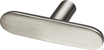 Bouton de meuble T-Bar Pastille 60, laiton, nickel brossé