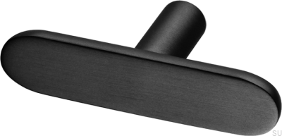 Bouton de meuble T-Bar Pastille 60, laiton, noir mat