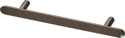Poignée de meuble oblongue Pastille 128, laiton marron