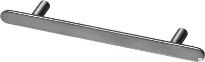 Poignée de meuble oblongue Pastille 128, laiton, noir, chrome, brossé
