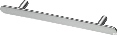 Poignée de meuble oblongue Pastille 128, laiton, argent, chrome