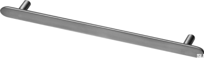 Poignée de meuble oblongue Pastille L 256, laiton, noir, chrome, brossé