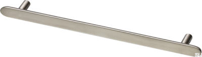 Poignée de meuble oblongue Pastille L 256, laiton nickelé brossé