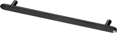 Poignée de meuble oblongue Pastille L 256, laiton, noir mat