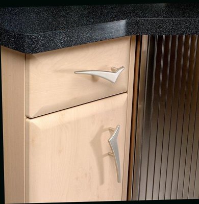 Poignée de meuble longue 1249 Nickel brossé
