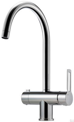 Robinet de cuisine avec valve pour lave-vaisselle RIN184 Laiton Argent Chrome