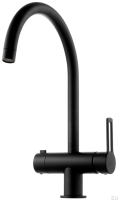 Robinet de cuisine avec valve pour lave-vaisselle RIN184 Laiton Noir Mat