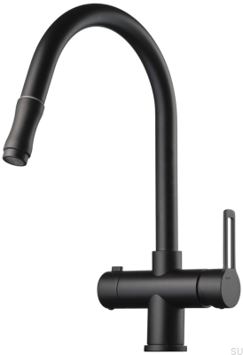 Robinet de cuisine avec bec extractible et valve pour lave-vaisselle RIN886 Laiton Noir Mat