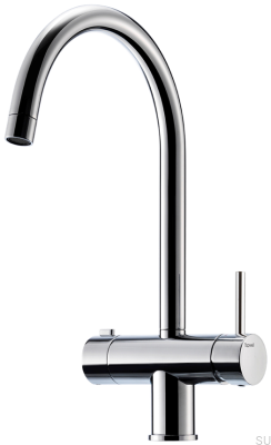 Robinet de cuisine avec valve pour lave-vaisselle SK New 184 Laiton Argent Chrome