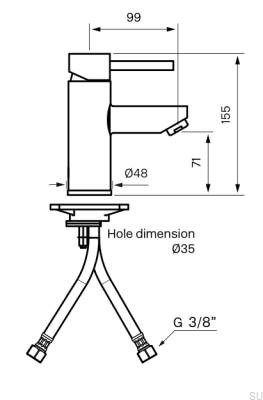 Robinet de lavabo en laiton argenté chromé SK071