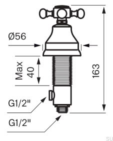 Robinet de lave-vaisselle pour installation dans l'évier VLV284 Laiton Argent Chrome