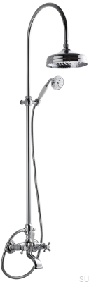Ensemble de douche classique avec bec verseur baignoire XCOL022 Laiton Argent Chrome