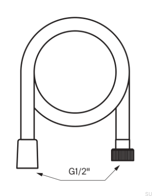 Tuyau de douche en laiton ZFLO001, nickelé brossé