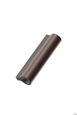 Poignée de meuble allongée Lucente 64, aluminium, marron mat
