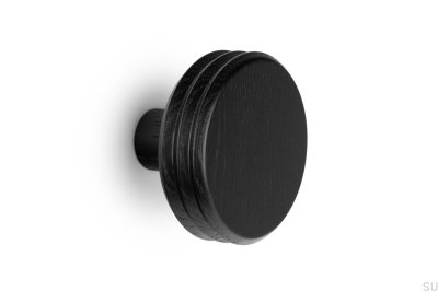 Patère murale en bois de chêne Pulse 90, noir mat
