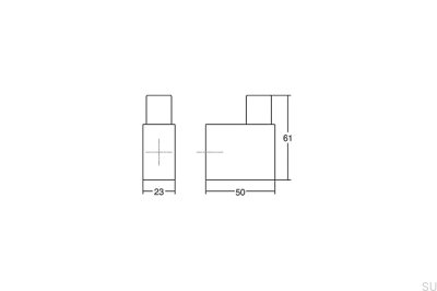 Support mural Casey 23 en aluminium noir titane poli Eco