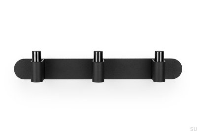 Support mural Casey Rack 340 en aluminium noir titane poli