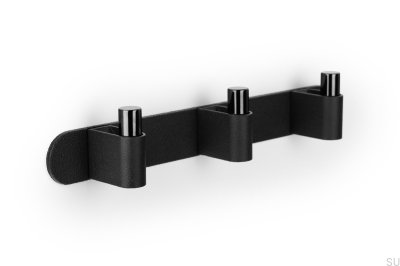 Support mural Casey Rack 340 en aluminium noir titane poli