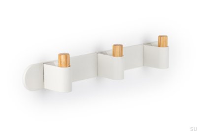 Support mural Casey Rack 340 en aluminium blanc et bois de chêne