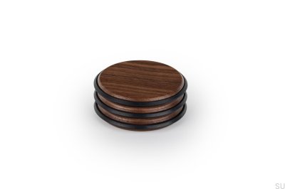 Butée de porte Pulse 66, en bois, noyer