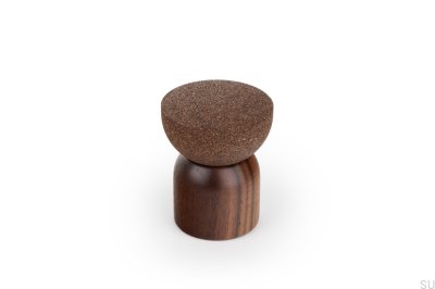 Butée de porte pour poêle à sol 48 en bois de noyer avec liège