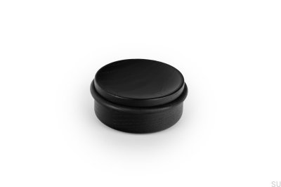 Butée de porte de sol Luv Wood 71 en bois de chêne noir mat