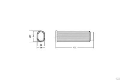 Butée de porte murale Brooklyn Wall 23 en aluminium et nickel poli