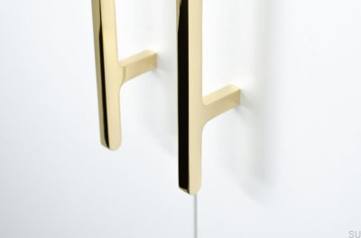 Poignée de meuble allongée Flat Line 430, laiton poli, non verni