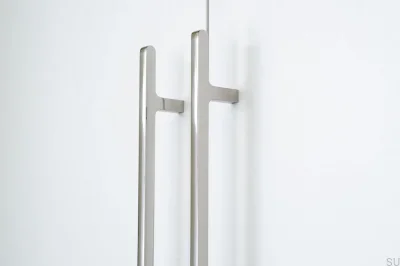 Poignée de meuble allongée en acier poli Flat Line 430