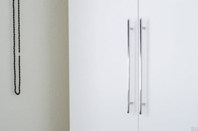 Poignée de meuble allongée en acier poli Flat Line 430