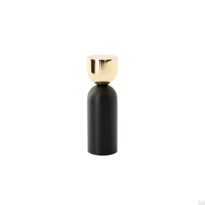 Support mural Kokeshi Mix 1856 en laiton poli non laqué avec aluminium noir
