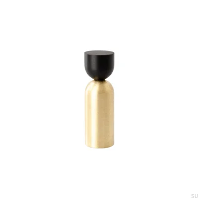 Support mural Kokeshi Mix 1856 en laiton brossé non laqué avec aluminium noir