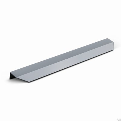 Poignée de meuble Modena 300 en métal avec bord gris argenté