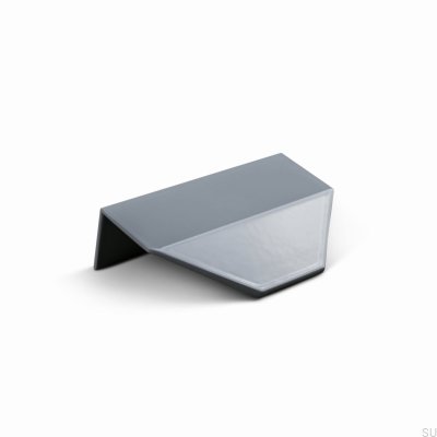 Poignée de meuble Modena 60 en métal avec bord gris argenté