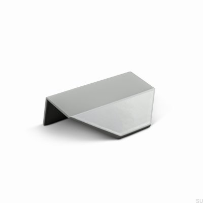 Poignée de meuble Modena 60 en métal avec bord gris soie