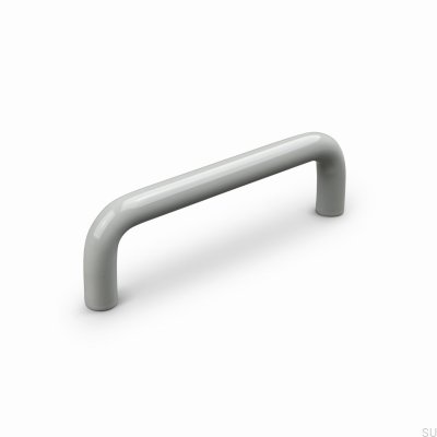Poignée de meuble allongée en métal gris soie Barga 96