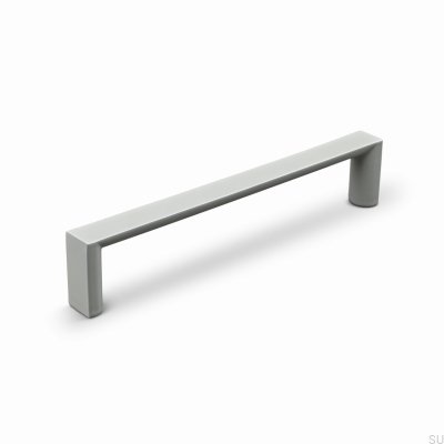 Poignée de meuble allongée Sala 128 en métal gris soie