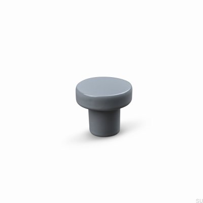 Bouton de meuble en métal gris argenté Agno 28