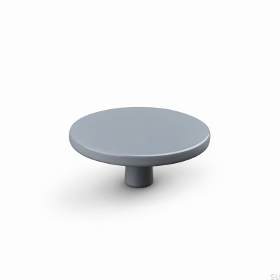 Bouton de meuble Garda 60 en métal gris argenté