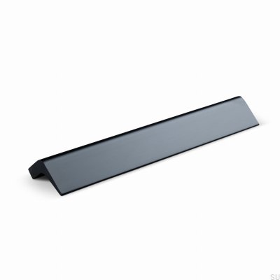 Poignée de meuble allongée Lido 128, aluminium, noir mat
