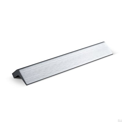 Poignée de meuble allongée Lido 128, aluminium argent brossé