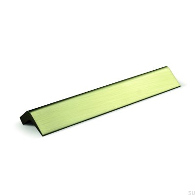 Poignée de meuble allongée Lido 128, aluminium brossé or