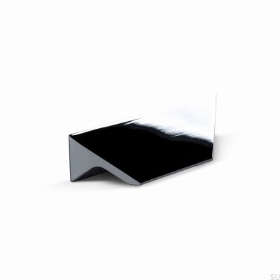 Poignée de meuble allongée Caorle 32, aluminium, argent, chrome, poli